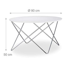 Relaxdays 10021273_723 Tavolino Salotto, Legno, Bianco, 90x90x50 cm