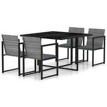 Tidyard Set da Pranzo da Giardino 5 pz con Cuscini in Polyrattan Grigio,Set da Pranzo Giardino,Set di Mobili,per Balcone, Giardino o Terrazzo
