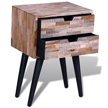vidaXL Comodino a 2 Cassetti in Legno di Recupero Cassettiera Mobiletto Arredo