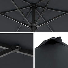 SONGMICS Ombrellone da Giardino di 2 m, Parasole con Protezione UPF50+, Palo e Stecche in Metallo, Inclinabile, Base Non Inclusa, per Terrazzo Balcone Esterno, Grigio GPU202G01