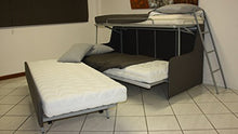 Ponti Divani - Divano Letto a Tre postazioni - Tris - Divano Letto a Castello con Tre Letti materassi sfoderabili compresi - Meccanismo Innovativo Produzione 100% Italiana - Tessuto Verde