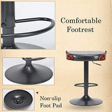 CYY Vintage Sgabelli da Bar con Schienale e Poggiapiedi-Regolabile in Altezza(0~8inch),Girevole a 360° Seduta Imbottita in Ecopelle,Cucina Bar Sedia con Base in Acciaio Cromato(Marrone)