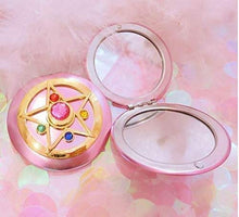 JACKWS Specchio Specchio di Trucco di Sailor Moon Portable Trucco Crystal Star Specchio Pieghevole Doppio Specchio for Bagno Camera da Letto di Viaggio
