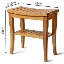 Sgabello Contenitore da Bagno in Bambu Naturale Panca con Ripiano portaoggetti Dimensioni 47,5 x 26 x 44,5 cm
