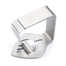 Bozaap - Clip per tovaglia in acciaio inox, 4 pezzi, regolabili, per casa, picnic, feste, matrimoni, all'aperto e al chiuso