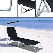 DHHZRKJ Chaise Longue Pieghevole, Lettino Prendisole Regolabile con baldacchino, Sedia a Sdraio, Lettino Prendisole reclinabile Resistente per Patio Esterno a Bordo Piscina