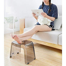 Sgabello Basso Trasparente Passo di Plastica del Piede Sgabello con Piedini Antiscivolo,Doccia Sgabello Poggiapiedi per La Cucina,Bagno,Camera da Letto E Salotto,Grigio