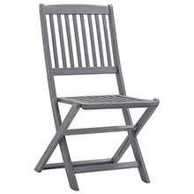 Tidyard 13 pz Set Tavolo Rettangolare e 12 Sedie da Pranzo da Giardino per Esterno in Massello di Acacia Grigio
