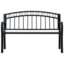 Cikonielf Panca da Giardino Decorativa 125 x 53 x 84 cm Panchina da Giardino con Braccioli Curvati Elegante Robusta Classica-Nera in Acciaio