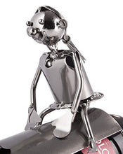 Brubaker Portabottiglie Vino Amanti su Rocker - Oggetto di Decorazione - Supporto per Bottiglie di Metallo - con Biglietto d'Auguri per Il Vino Regalo
