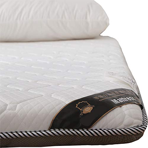 Addensare Memory Foam Materasso, Giapponese Tatami Futon Topper Materasso, Thick 10cm Reversibile Trapuntato Traspirante Soft Pieghevole Pad-Bianca 150x190cm(59x75inch)