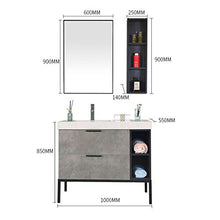 JIAGU Bagno Bagno Mobile Mobile lavabo per lavabo da Terra WC per Servizi igienici Vanity Marble (Color : Gray, Size : 55x100x85cm)