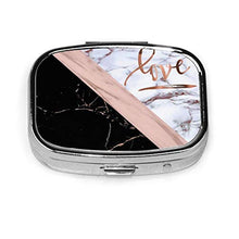 Scatola quadrata per pillole medicinali in oro rosa finto marmo con amore moda pillola organizer da viaggio pillole dispenser per vitamine integratori