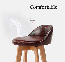 LLT Pratico sgabello Sgabelli di lusso Bar Stool Kitchen Bar Colazione Sedia da pranzo contatore ruotabile in legno massiccio telaio Comodità Posto a sedere Carico massimo 120Kg,A,63 cm
