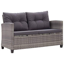vidaXL Divano da Giardino a 2 Posti con Cuscini Divanetto con Imbottitura Salottino da Esterni Mobili per Patio Nero 124 cm in Polyrattan