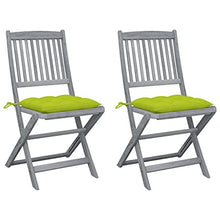 vidaXL Sedie da Giardino Pieghevoli 2 pz con Cuscini Massello Acacia