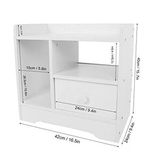 EBTOOLS Comodino Bianco/Marrone con Cassetto e Scompartimento Aperto, Comodino da Letto Legno Composito, 42 x 24 x 40 cm(Bianco)