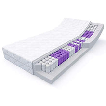 MSS Medic - Materasso a molle insacchettate, altezza 20 cm, altezza 7 zone, 130 x 200 cm, H3, con rivestimento trapuntato di alta qualità, colore: Bianco