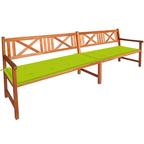 vidaXL Panca da Giardino con Cuscini 240 cm in Massello di Acacia