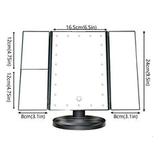 Hancoc. Sensore tattile Pieghevole a Tre Lati a LED Lente d'Ingrandimento Batteria di Ricarica USB Doppio Specchio Triplo for Trucco/Specchio