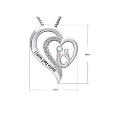 Collana In Argento Sterling, 925 Sterling Argento Mano Nella Mano Stile Moda Zircon Mom Cuore Collana Indipendente Pendente, Adatto Per La Festa Della Mamma, Regali Di Anniversario E Regali Di Comple