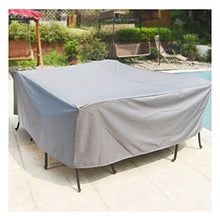 CH-GTJ Copertura Tavolo Esterno Giardino, Tessuto 420D Oxford Telo Copritavolo da Esterno Impermeabile Anti Vento Copertura Mobili da Giardin Copri Tavolo da Esterno,Argento,330x220x90cm