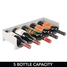 mDesign Scaffali per Bottiglie di Vino impilabili – Portabottiglie in plastica per 5 Bottiglie – Organizer in plastica per Ogni Tipo di Bottiglia – Grigio Chiaro