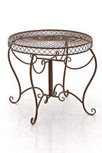 CLP Tavolino Rotondo da Giardino Nostalgico in Ferro Sheela I Tavolo Tondo Balcone Romantico Ø 76 CM Alt 69 CM, Colore:Bianco Crema