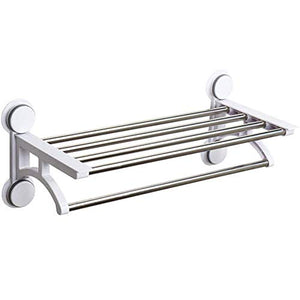 KAISIMYS Portasciugamani Portasciugamani Portasciugamani Asta-New Sucker Appendiabiti in Acciaio Inossidabile Punch Free Mount Mensola per Bagno da Cucina a Parete (Colore: A, Dimensioni: 60 * 25 * 2