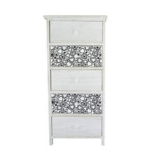 Mediawave Store - Mobiletto Comò in Legno con Fantasia Comodino con Cassetti, Mobiletto, Cassettiera, Design rustico, Arredo casa, Soggiorno, Camera, Ufficio (5 Cassetti)