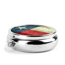 Texas The Lone Star State - Contenitore rotondo per pillole a 3 scomparti, in metallo, per medicina e vitamina
