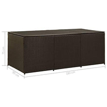 Festnight Baule da Giardino, Baule Multibox in Polyrattan 180x90x75 cm Marrone