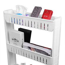 CHHD Scaffale portaspezie Estraibile a 4 Livelli, scaffale da Cucina Bianco, Carrello portaoggetti, mensola da Bagno con Ruote girevoli per Cucina, Lavanderia, Garage, Soggiorno, Camera