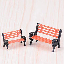 QULONG Ornamenti da Giardino Creativo per Esterni Mini panchina da Parco Modello Ornamento Decorativo da Giardino in Miniatura - L.