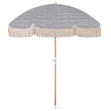 JFFFFWI Ombrellone Rotondo Creativo da 2 m Ombrellone da Esterno Piccolo Ombrellone da Spiaggia con Nappe in Legno con Funzione di inclinazione, Protezione Impermeabile e UV