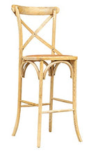 Biscottini Sgabello Bar in massello di Frassino e Seduta Rattan Finitura Naturale L 46 x PR 42 x H 118 cm