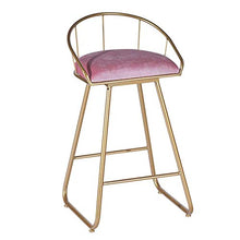 GYPPG Sgabello Bar con Struttura in Metallo Robusto alla mocon Seduta Imbottita Rosa - Altezza Pub - Sgabelli Bar Moderni con Gambe Dorate Sedie Pranzo
