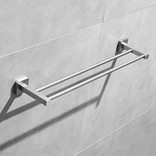 Leekayer 40 cm Portasciugamani Doppio Binario Finitura Nichel Spazzolato Accessori per la cucina del bagno Acciaio inossidabile Base quadrata per portasciugamani Stile moderno