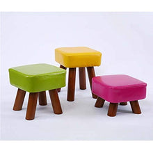 Tuqia Mobili PU Tessuto Sedia, Legno Solido Sgabello Gamba della Sedia Child Seat Tavolino sgabelli Bassi, 28 * 28 * 27 Centimetri / 28 * 28 * 34 Centimetri Casa Arredamento