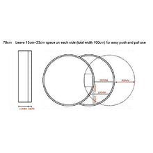 Bathroom mirror HXLQ Armadietto A Specchio, Specchio Rotondo A Parete con Contenitore,Specchio da Bagno in Legno Massello con Design Push-Pull, 50/60 / 70cm