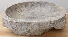 Marblechic - Lavandino in Marmo Grigio maculato Ovale cm 51x41x16 lavabo Stone bucciardato