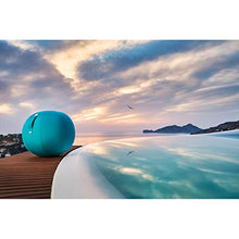 VLUV Palla da Seduta da Esterni AQVA - Sedile da Esterni per terrazza e Giardino, Colore: Charron Teal, Ø 60cm - 65cm, Stoffa per Rivestimento Sunbrella, Robusta e indeformabile, con Maniglia