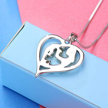 Collana In Argento Sterling, 925 Sterling Argento Mano Nella Mano Stile Moda Zircon Mom Cuore Collana Indipendente Pendente, Adatto Per La Festa Della Mamma, Regali Di Anniversario E Regali Di Comple