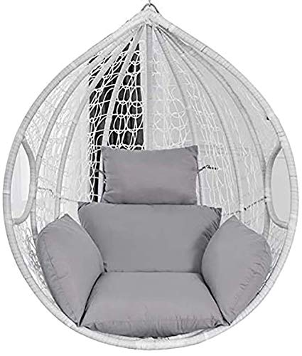 Yxxc Cuscino per Sedia Altalena Lavabile Antiscivolo Indoor Outdoor, Cuscini per Sedia Altalena Amaca Cuscini Morbidi per Sedia in Tinta Unita, Cuscini per sedie con cestello sospeso Grigio