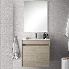 Bagno Italia mobile arredo bagno 60 cm 2 ante bianco, rovere chiaro, rovere scuro o grigio lavabo in ceramica specchio incluso