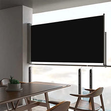 vidaXL Tenda da Sole Laterale Retrattile per Patio Privacy Automatica Schermo Parasole Frangivento 80x300 cm in Tessuto PU Nero Telaio in Ferro