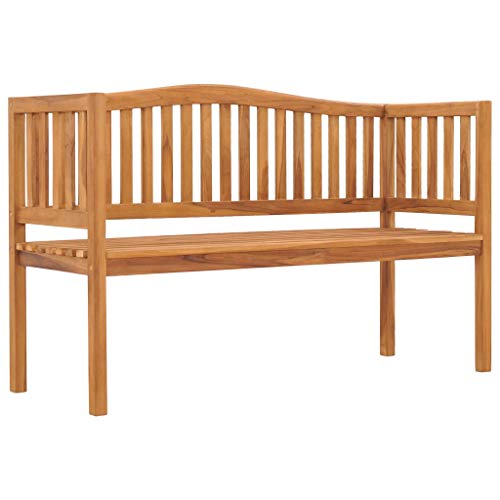 Goliraya Panca Panchina da Giardino a 3 Posti in Legno Massello di Teak,Panca con Braccioli,Panca da Esterno in Legno,Panca in Legno,Divanetto da Giardino per Esterno Legno 150x53x95,5 cm