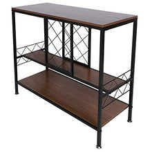 Cantinetta Portabottiglie di Vino a 3 Strati in Pannello in MDF, Struttura in Ferro, con portabottiglie per Vino e 2 Ganci per Bicchieri da Vino, per Soggiorno, Cucina, Bar, 39,7x105x88,5 cm