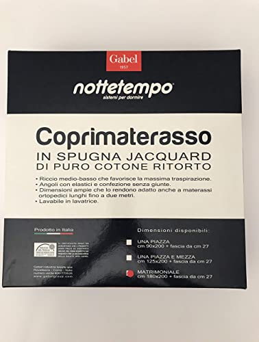 Gabel Nottetempo - Coprimaterasso Matrimoniale - Twist SUPERCOMFORT - in Doppia Spugna Jacquard di Puro Cotone Ritorto