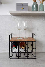 WENKO Scaffale portabottiglie di vino Loft - Scaffale portabottiglie, supporto per bottiglie da vino con ripiano, Bambù, 30 x 27.5 x 24 cm, Marrone